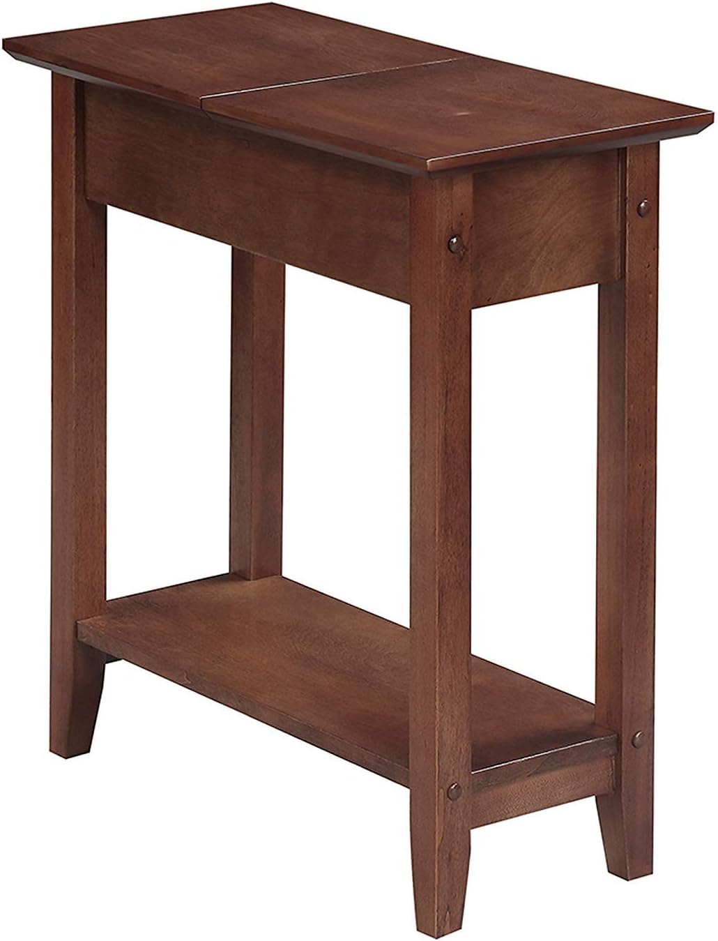 Convenience Concepts American Heritage Flip Top End Table, Dark Walnut