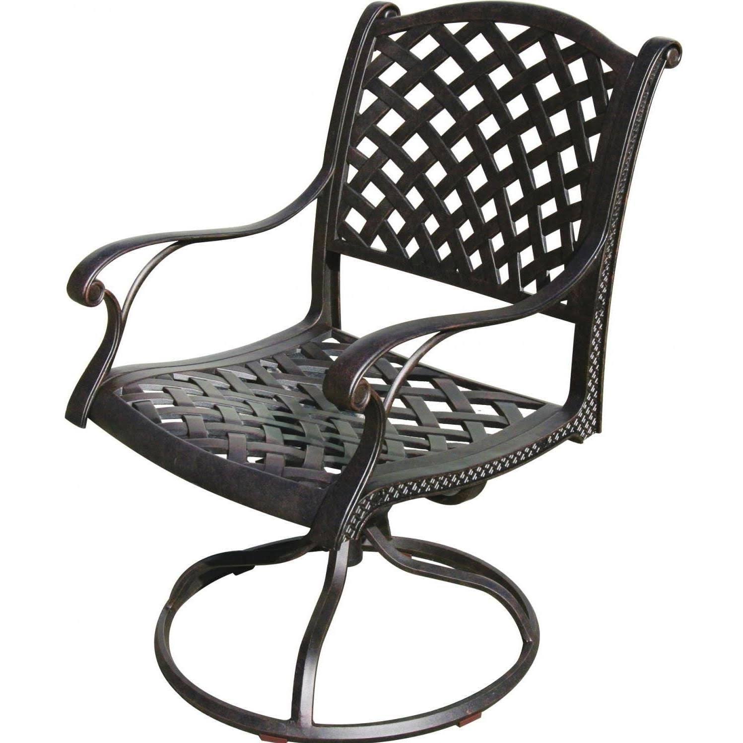 Darlee Nassau Cast Aluminum Patio Swivel Rocker Dining Chair
