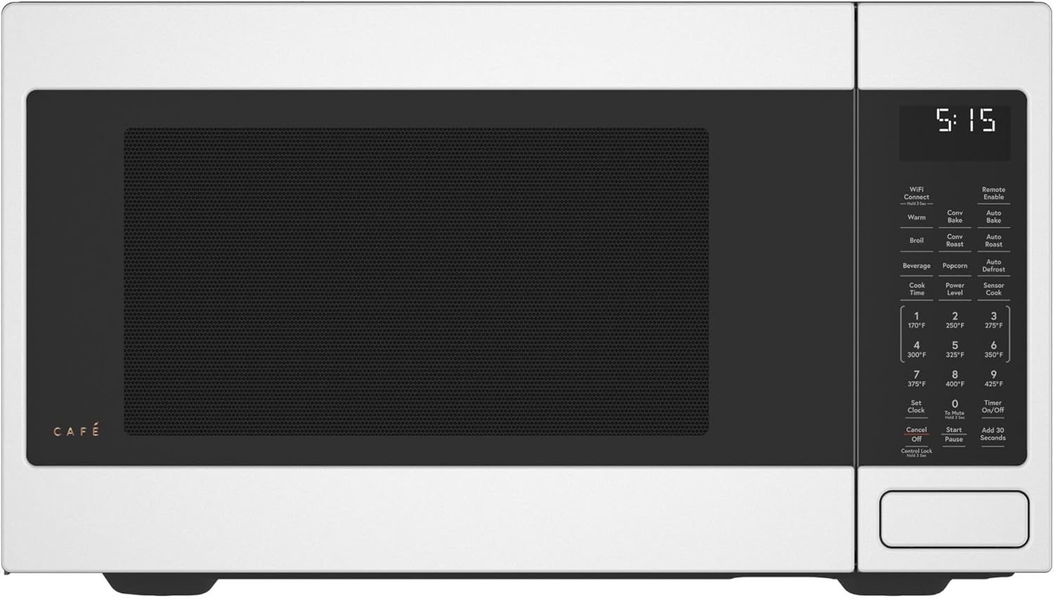 Cafe CEB515P4NWM Matte Collection Countertop Microwave Oven with 1.5 cu. ft. Capacity Convection 1000 Watts 10 Power Levels in Matte White