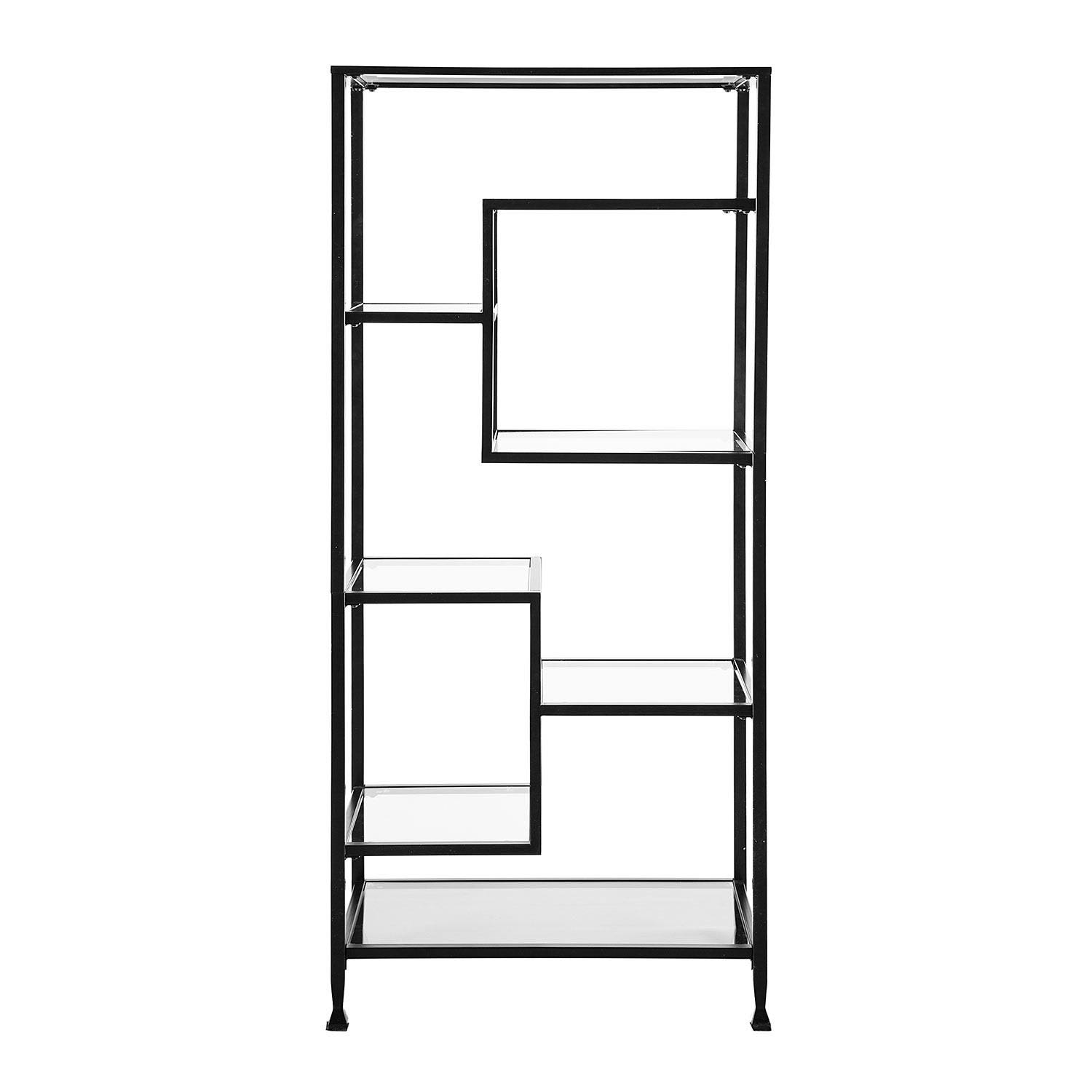 SEI Bakerton Asymmetrical Bookcase, Black