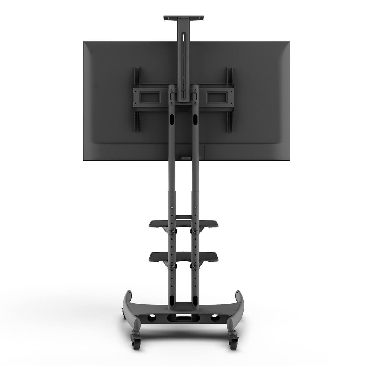 Kanto Mobile TV Mount with Two Adjustable Shelves for 37 inch to 65 inch TVs, Black MTM65PL2
