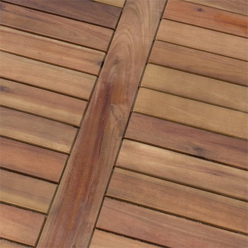 Noble House Perla 5 Piece Outdoor Acacia Wood Conversation Set in Green - 303731