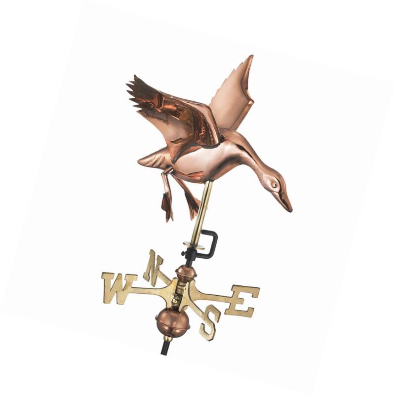 Good Directions Polished Copper Roof-Mount Landing Duck Weathervane