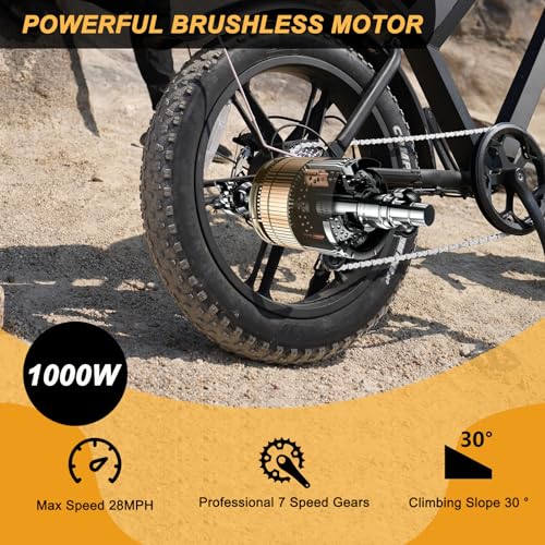 MOVCAN V30 Series Electric Bike for Adults 3000W/1500W/1000W Motor 20" Fat Tire Ebike,37.5MPH/32MPH/28MPH 120/70 Miles,48V 20Ah/31.2/15.6 AH Battery Hydraulic Disc Brake Electric Motorcycle Bike