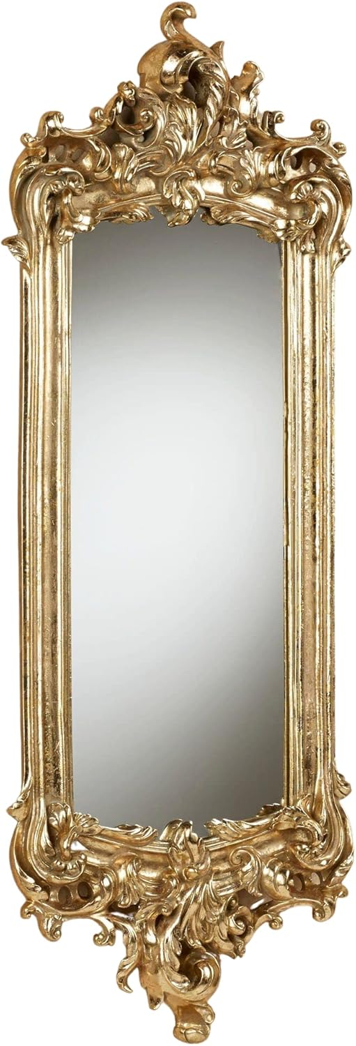 Touch of Class Lela Acanthus Wall Mirror Gold - Rectangular - Ornate Frame - Victorian Style Mirrors for Bedroom, Bathroom, Living Room