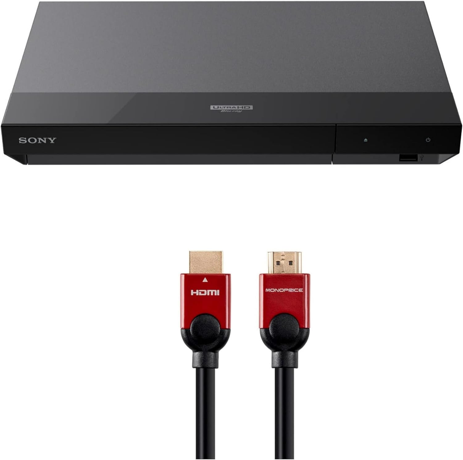 Sony UBP-X700 4K Ultra HD Blu-ray Player with Dolby Vision Bundle with 6 Feet High Speed HDMI Cable (2 Items)