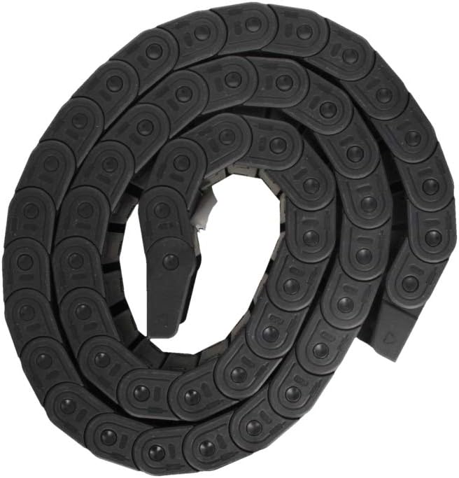Fielect Drag Chain Cable Carrier Open Type with End Connectors R100 35X100mm 1 Meter Plastic for Electrical CNC Router Machines Black 1Pcs