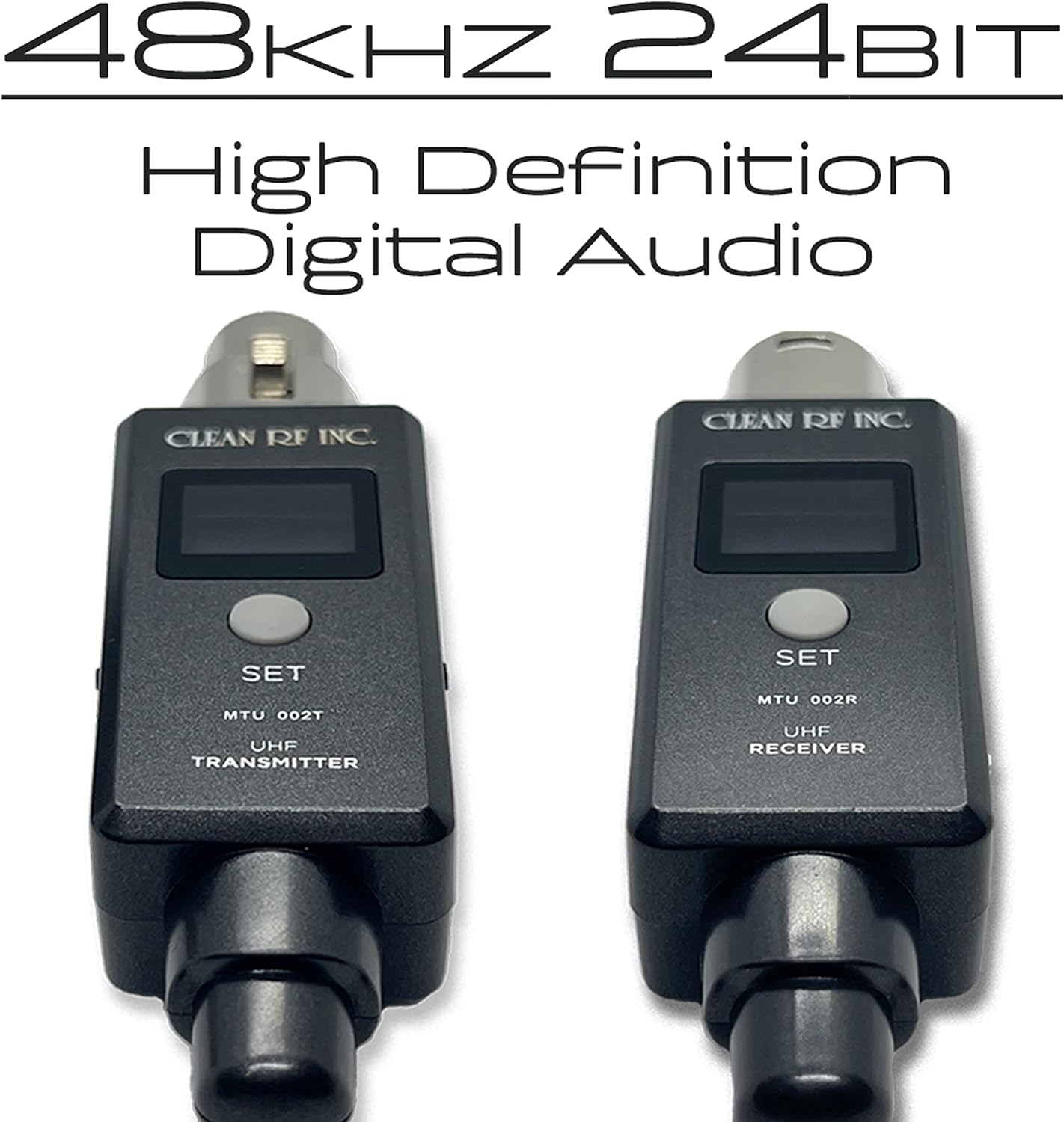 Wireless XLR Adapter System | Transmitter and Receiver for Dynamic Microphones Active PA Systems Mobile DJs or Instrument Wireless | 48k UHF Digital | 5+ Hours of Battery Life | USB Recharge Capable