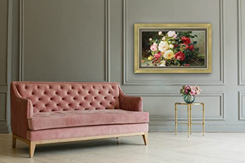 Frame My TV Deco TV Frames - Contemporary Gold Smart Frame Compatible ONLY with Samsung The Frame TV