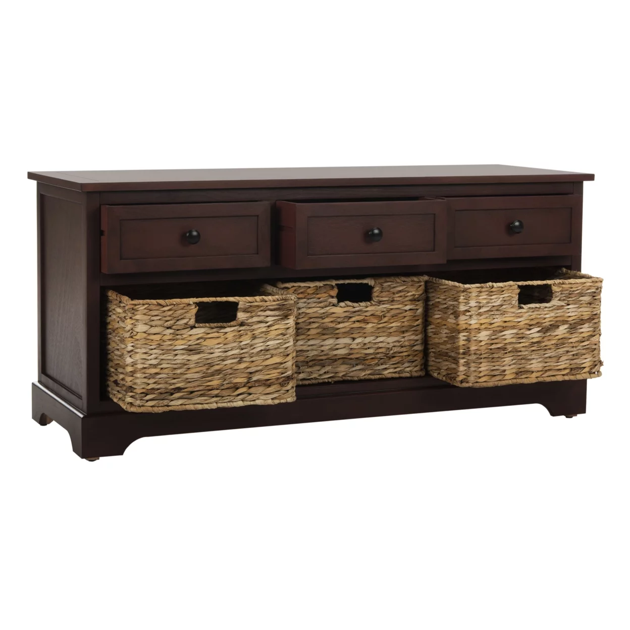 SAFAVIEH Damien 3-Drawer Storage Bench Red