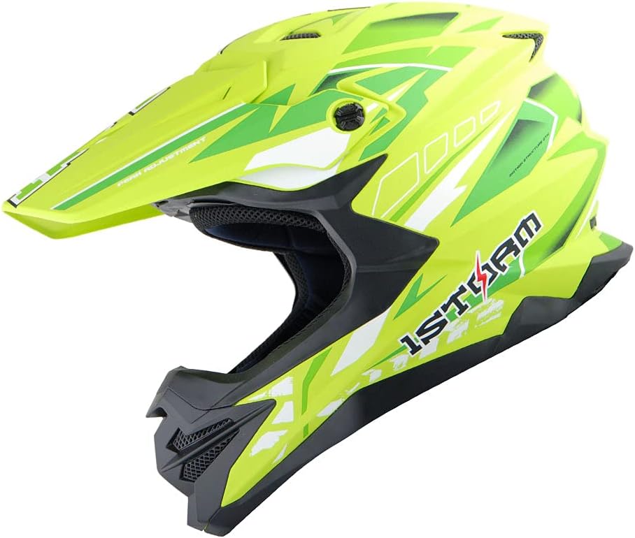 1Storm Motocross Adult Helmet Downhill Mountain Bike Helmet BMX MX ATV Dirt Bike Storm Style HF803 Pack of 2