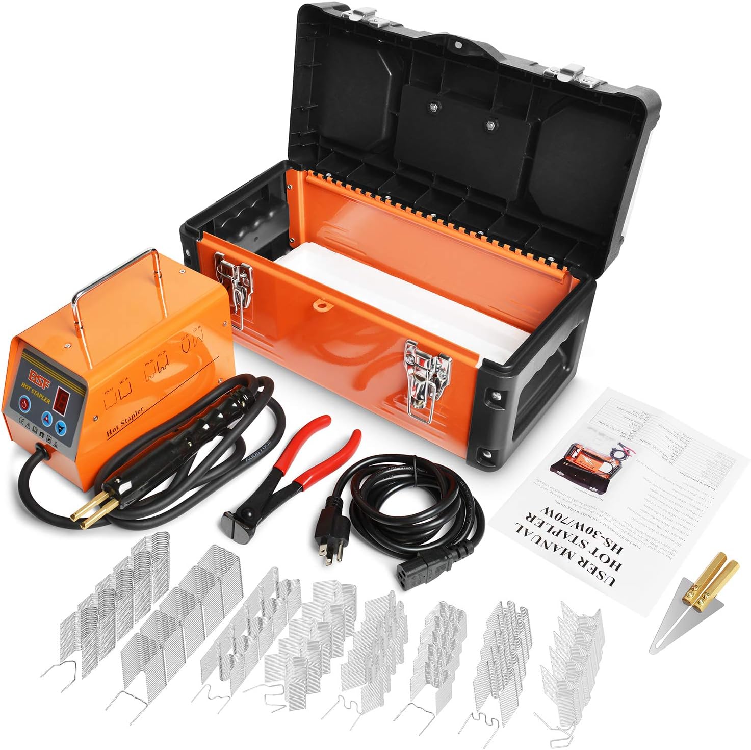 OIMERRY Plastic Welder Kit with 800pcs Hot Staples, 110V Hot Stapler Bumper Plastic Repair Welding Kit