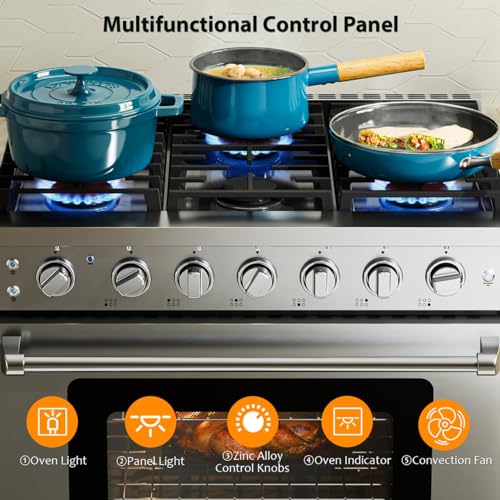 Empava 30" Slide-In Freestanding Gas Range with 5 Sealed Burners