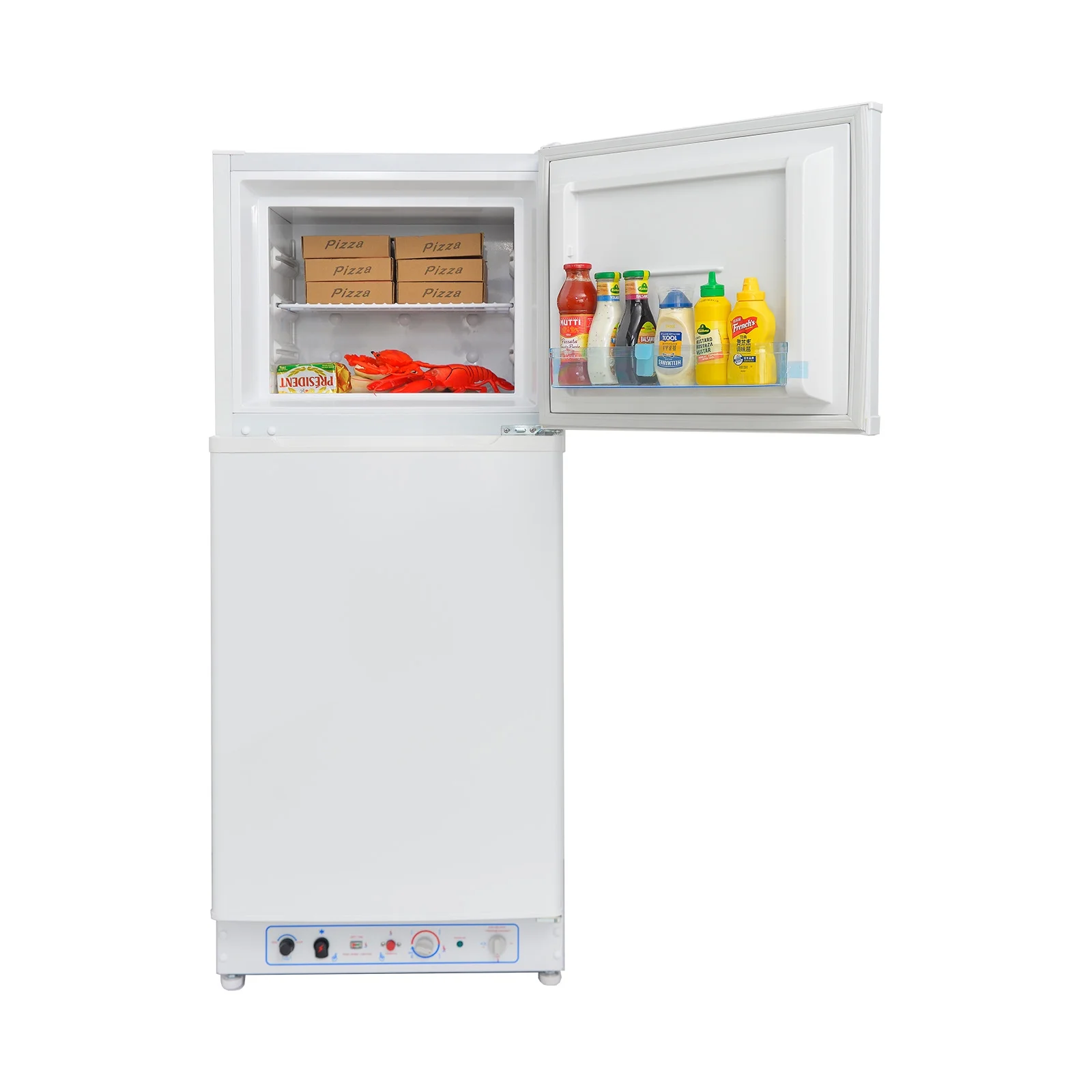 Smad Propane Gas Refrigerator with Freezer 6.5 Cu ft LPG Fridge for Cabin Camper RV Home 2 Way LPG/220V Refrigerator Gas Fridge Freezer Caravan Campervan Off Grid