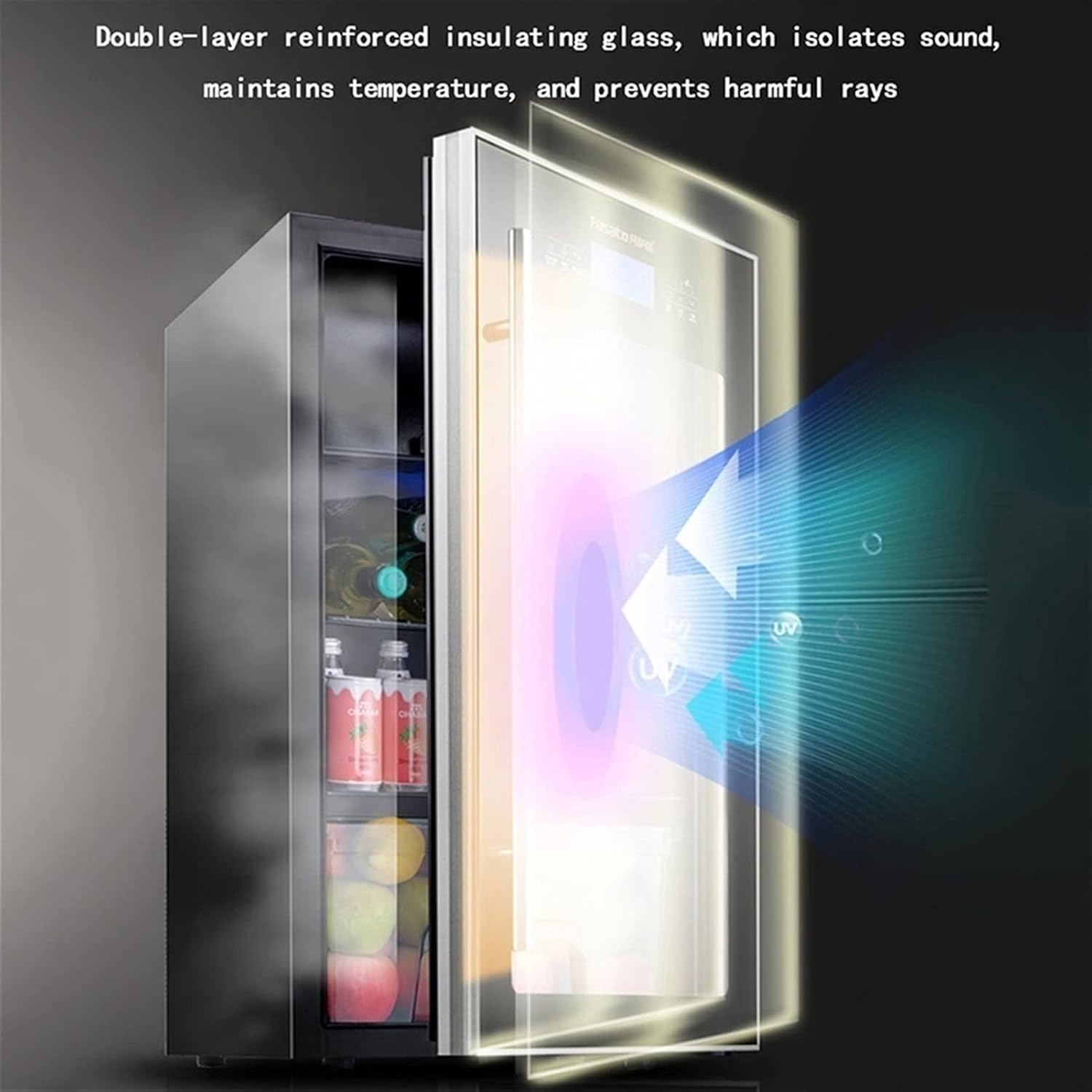 28-Bottle Wine Cabinet, Free Standing Wine Refrigerator, Independent Household Wine Cellar, Compressor Refrigeration, Tempered Glass Door