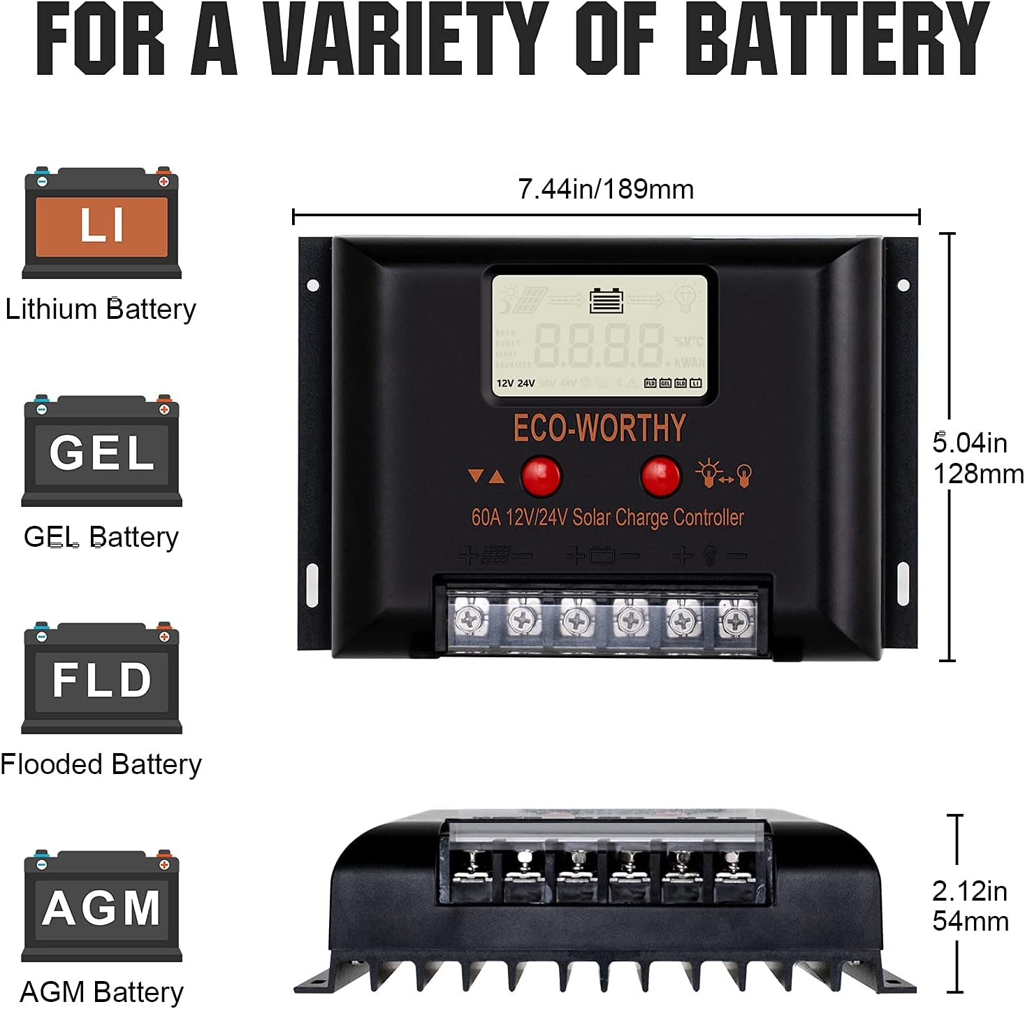 ECO-WORTHY 400 Watt 24 Volt Solar Panel Kit Off Grid with 4pcs 100W Solar Panels + 60A Charge Controller + Accessories Needed for RV, Cabins, Caravan, Shed，etc