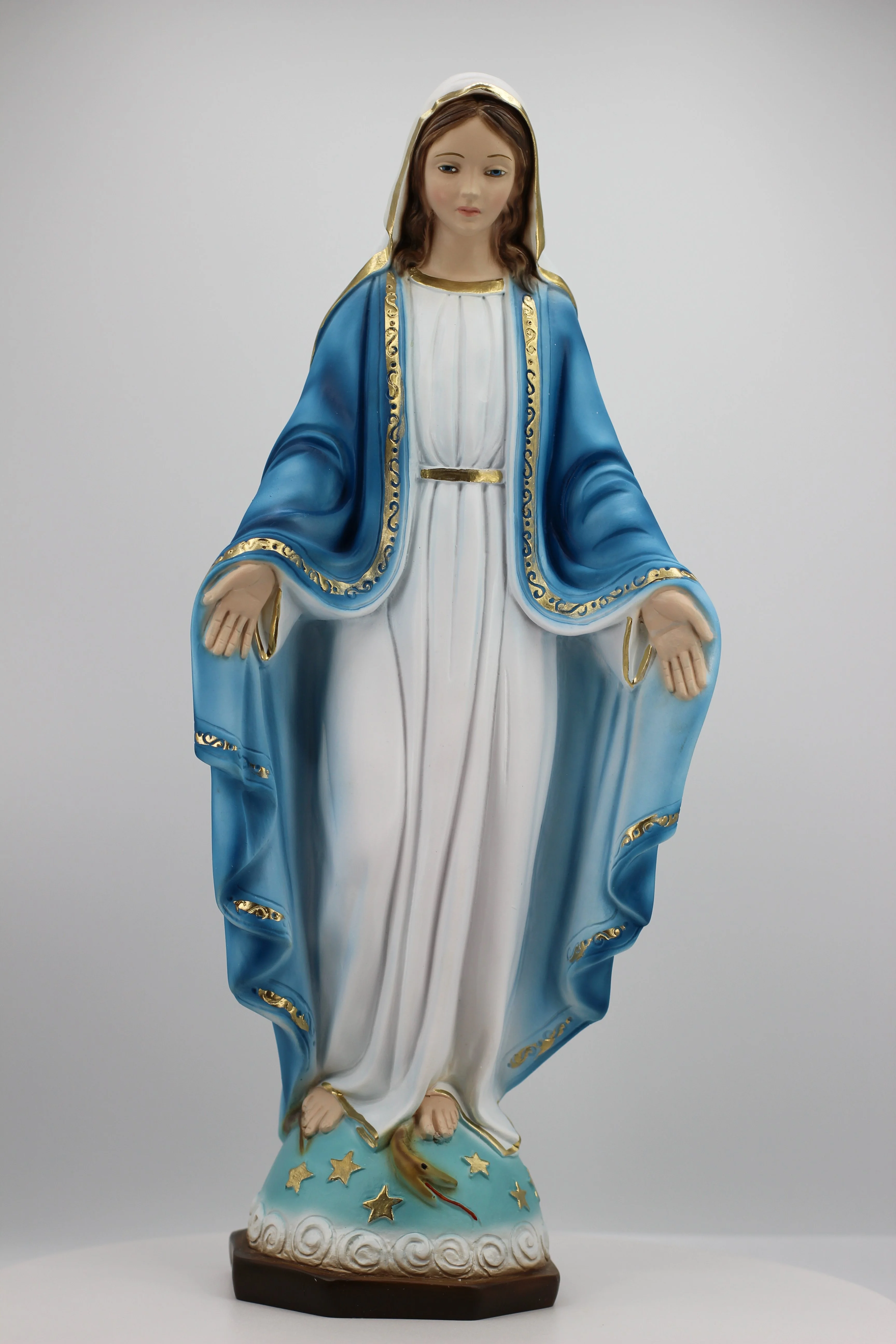 The Faith GIft Shop Our Lady of Grace-Miraculous Mary Garden Resin Stone Statue- 9 Inch Gift of Faith for Friends and Family