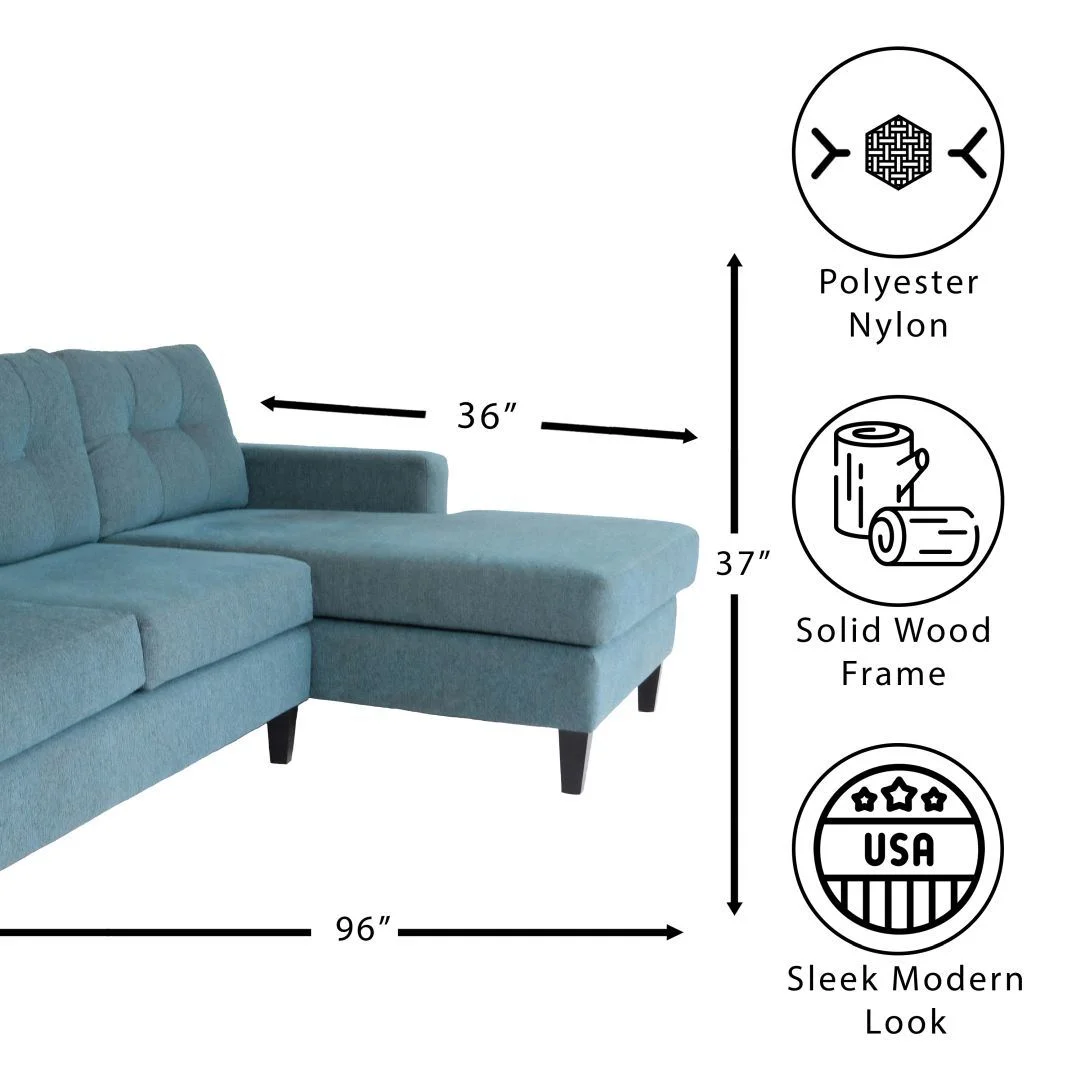 Mid-Century L-Shaped Sectional Sofa - Timeless Style & Comfort