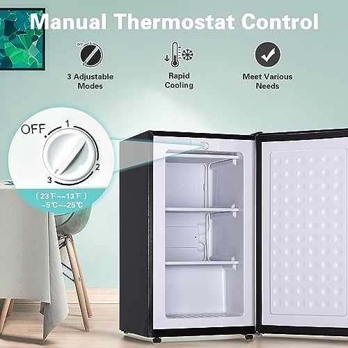 Anukis 3.0 Cu.ft Compact Upright Freezer, Mini Freezer with Removable Shelves For Home Apartment Office Basement or Dorms