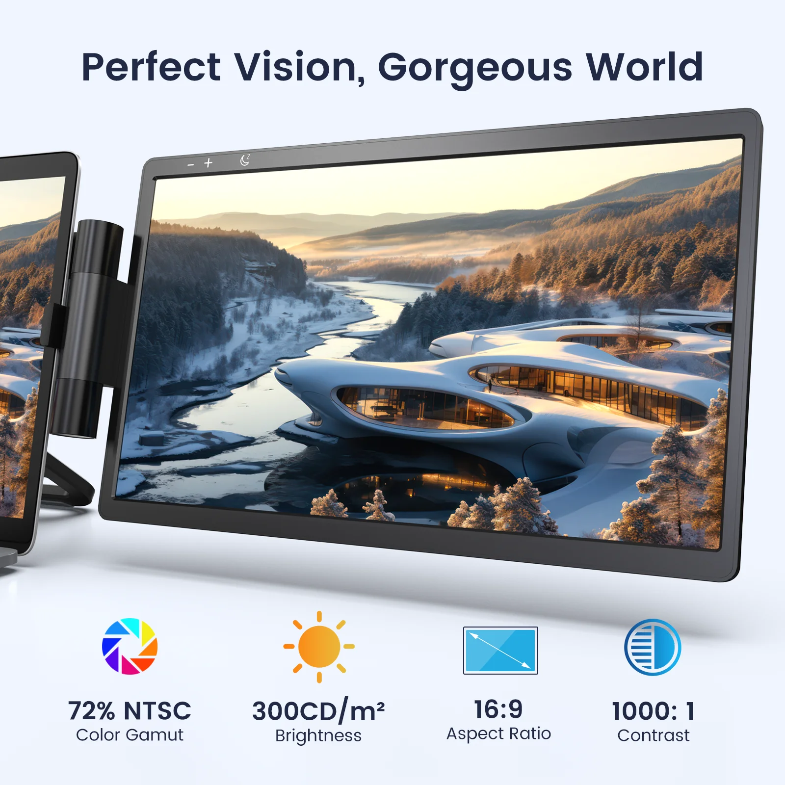 Limink Laptop Screen Extender Triple Extended Monitor for 13 to 16 inch Laptop Display Attachable Portable Travel Monitor Gaming Monitor 12inch Dual Screen 1080P Plug & Play No Need Driver