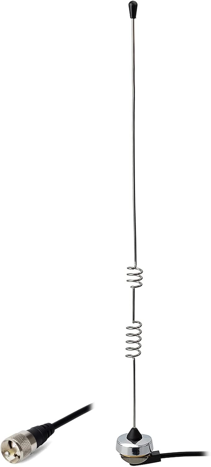 HYS Amateur Dual-Band NMO 17.13 inch Antenna VHF 144Mhz & UHF 430MHz for 2 Meter 70 Centimeters Mobile Radios w/ 13ft RG-58 Coax Cable PL-259 UHF Male Mount