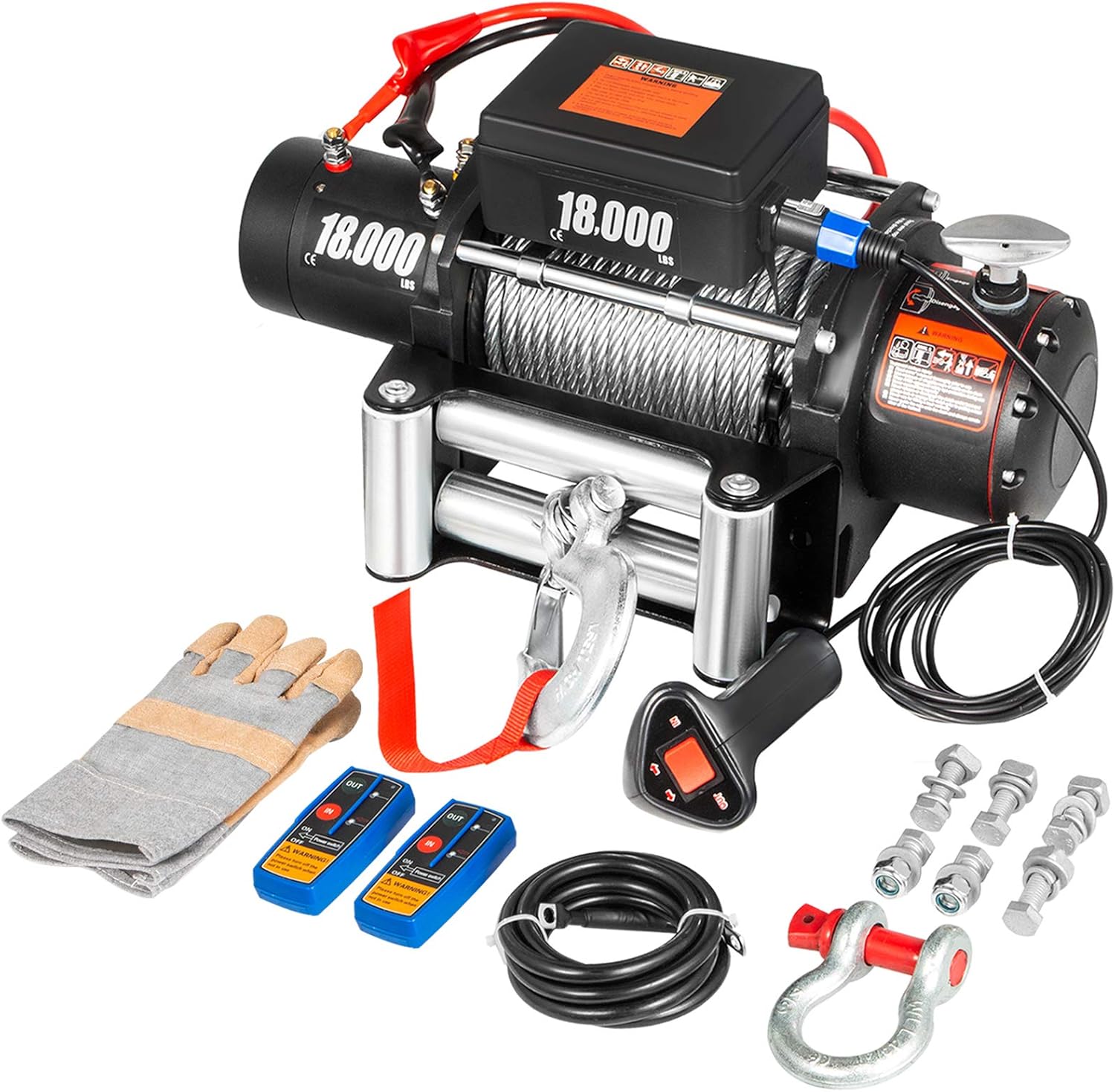 VEVOR Truck Winch 18000lbs Electric Winch Cable Steel 12V Power Winch with Wireless Remote Control and Powerful Motor for UTV ATV