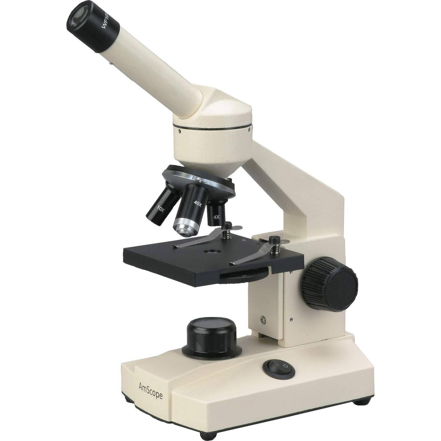 Amscope 40X-1000X All-Metal All Optical Glass Lens Student Biological Field Microscope with LED Light,