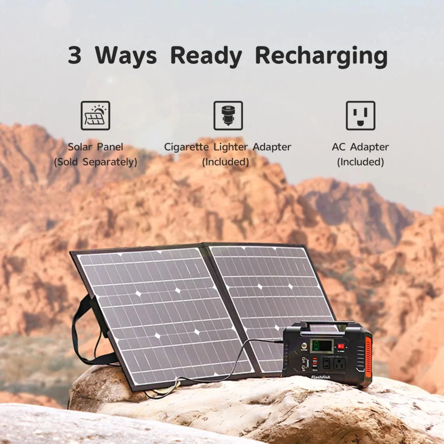 Flashfish 200W Portable Power Station, 40800mAh Solar Generator, Portable Generator聽for Camping Travel Emergency
