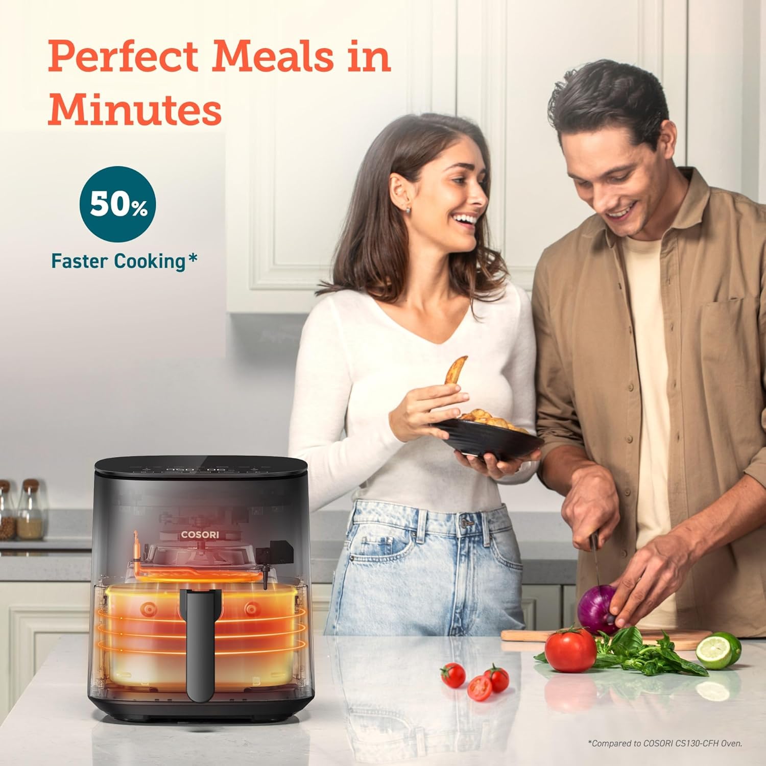 COSORI Air Fryer Pro LE 5-Qt Airfryer, Quick and Easy Meals, UP to 450℉, Quiet, 85% & Smart 12-in-1 Air Fryer Toaster Oven Combo, Airfryer Convection Oven Countertop, Bake, Roast