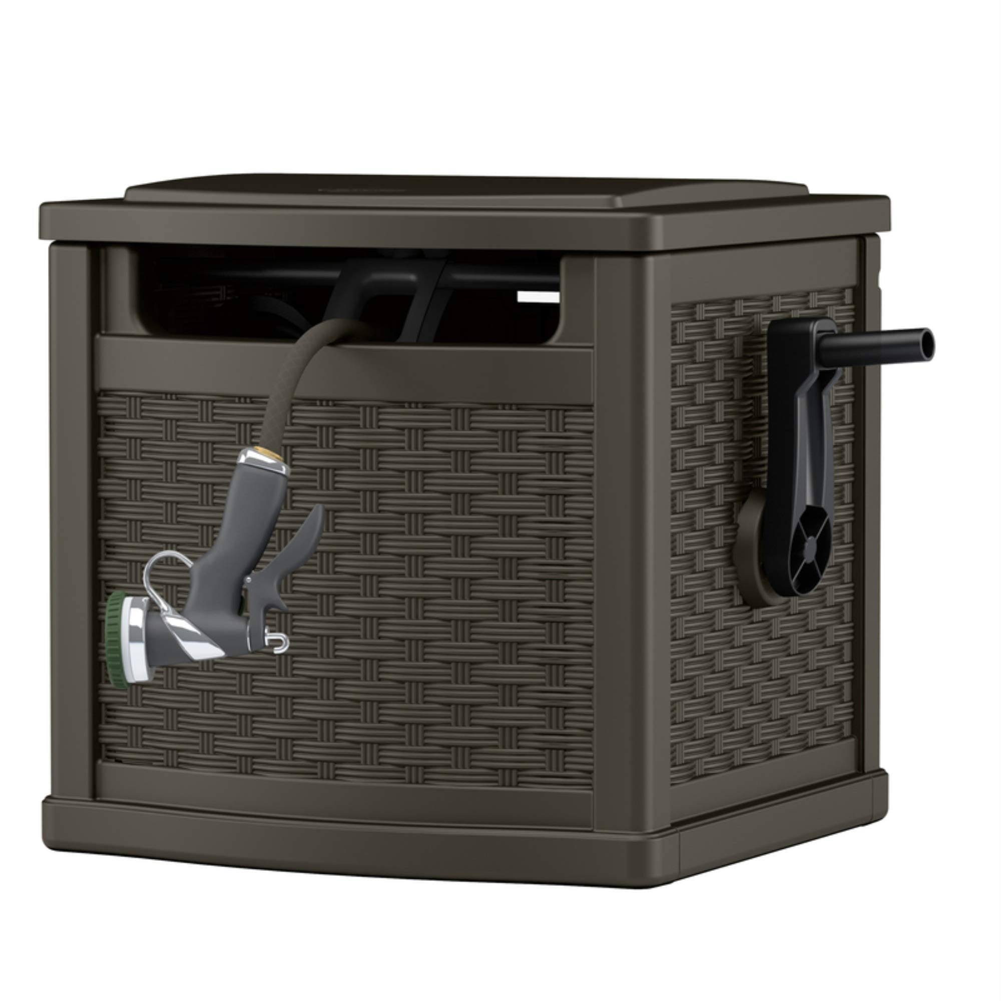 Suncast Slide Trak 150 ft. Wheeled Hideaway Bronze Hose Reel