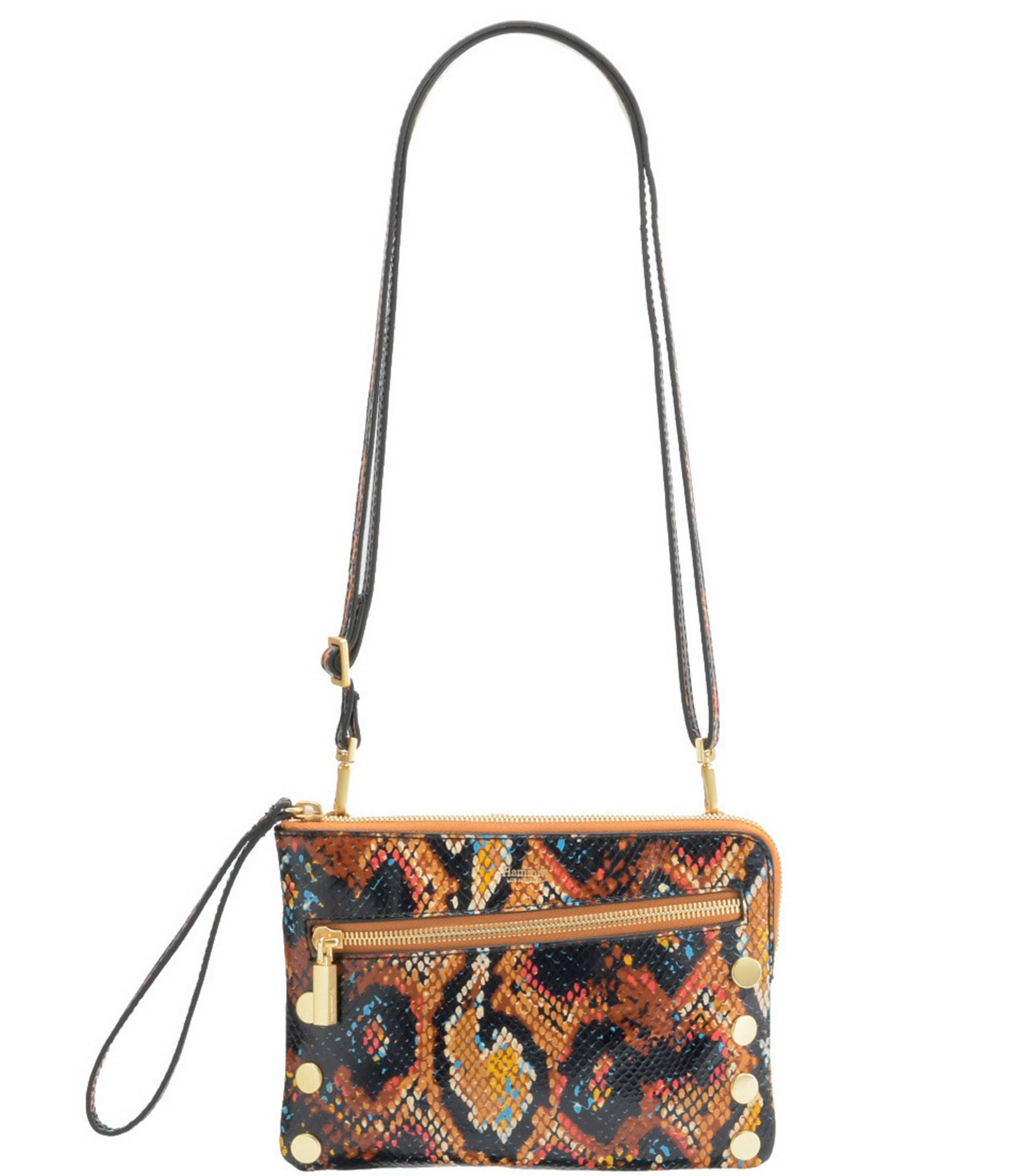 Hammitt Nash Botanical Snake Brushed Gold Small Clutch
