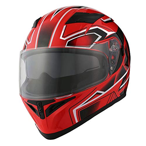 1Storm Motorcycle Full Face Dual Visor Helmet Bundle with Spoiler and Motorcycle Bluetooth Headset: HJK316 Matt Black
