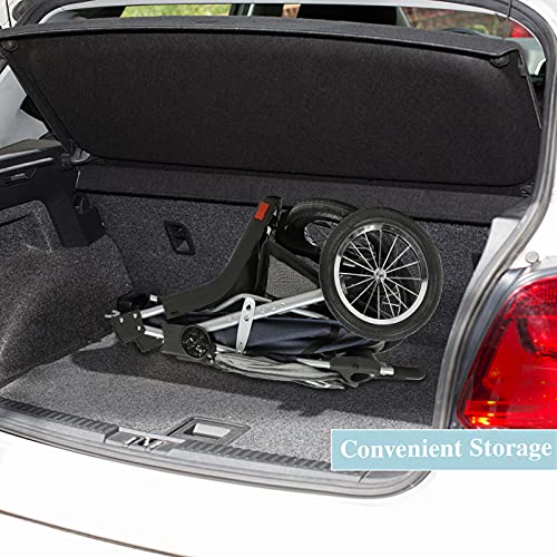 VIAGDO Premium Heavy Duty Dog Stroller for Small Medium Dogs & Cats, 3-Wheel Pet Stroller, Foldable Cat Strollers with Suspension System/Link Brake/One-Hand Fold, Max. Loading 55 LBS Black Red