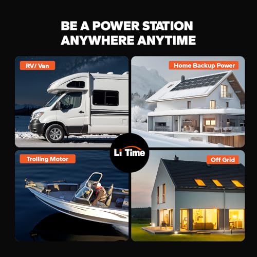 LiTime 12V 100Ah LiFePO4 Battery BCI Group 31 Lithium Battery Built-in 100A BMS, Up to 15000 Deep Cycles, Perfect for RV, Marine, Home Energy Storage
