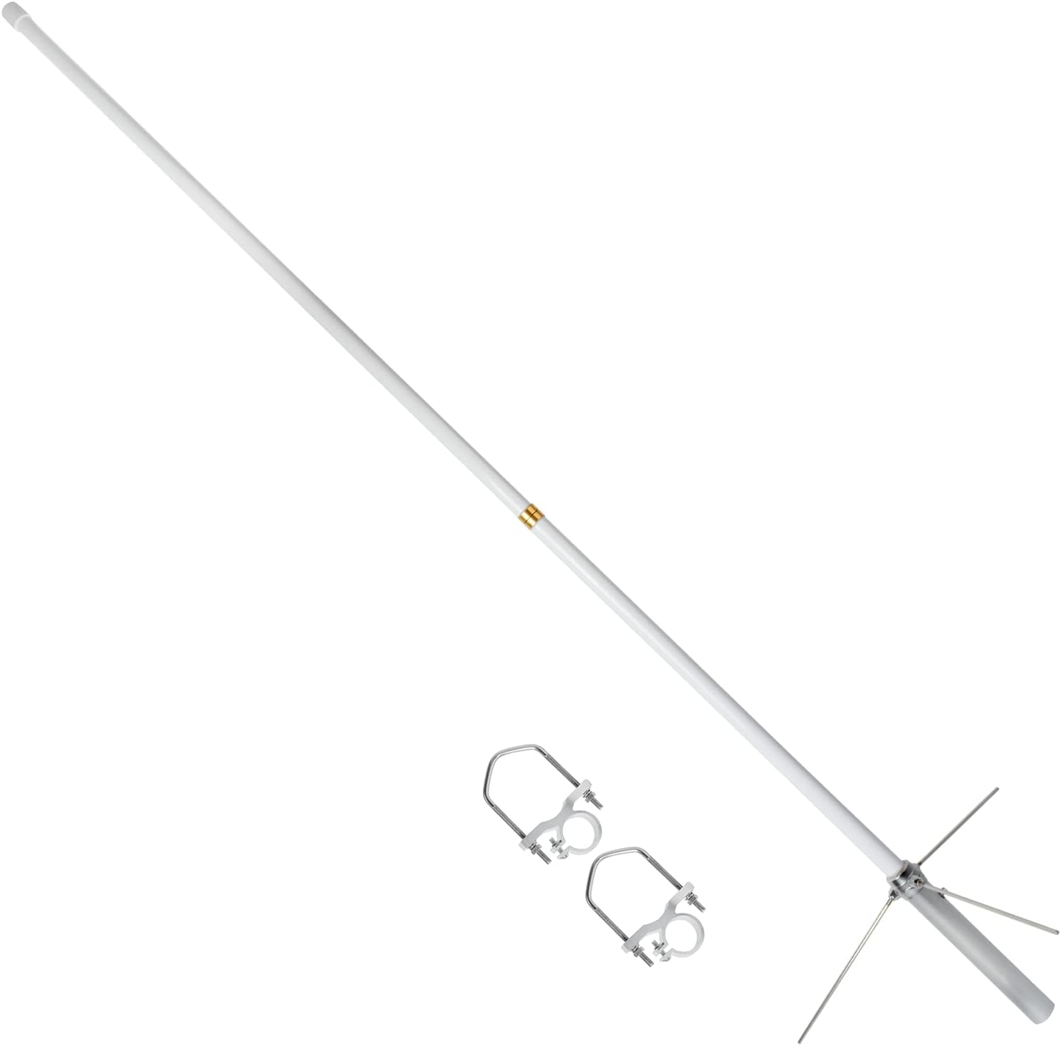 TWAYRDIO 144/430 MHz Dual Band Heavy Duty Fiberglass Vertical Base Antenna - 2Meter/70CM 68.9inches Base Antenna 4.5/7.2dBi with SO-239 Connector for Repeater Mobile Radio Transceiver
