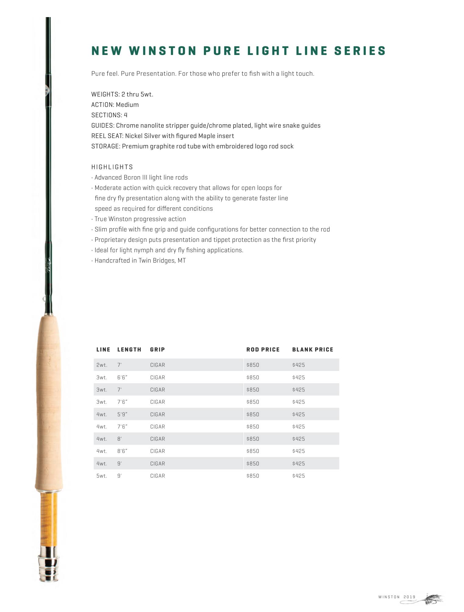 Winston Pure Fly Rod 8&6x22 4wt