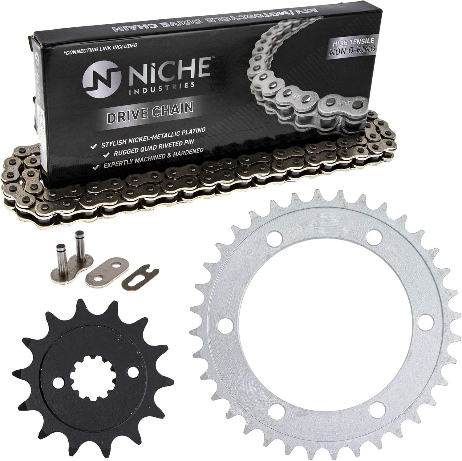 NICHE Drive Sprocket Chain Combo for Honda CBR300R CB300F CB300R Front 14 Rear 36 Tooth 520NZ Standard 108 Links