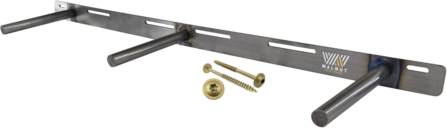 32 Inch Floating Shelf Bracket - Hidden Shelf Bracket with 150 LB Weight Capacity - Invisible Design for Shelves 32 Inches and Longer - Heavy Duty 3/4 Inch Solid Steel Support Rods - Made in The USA Pack of 2