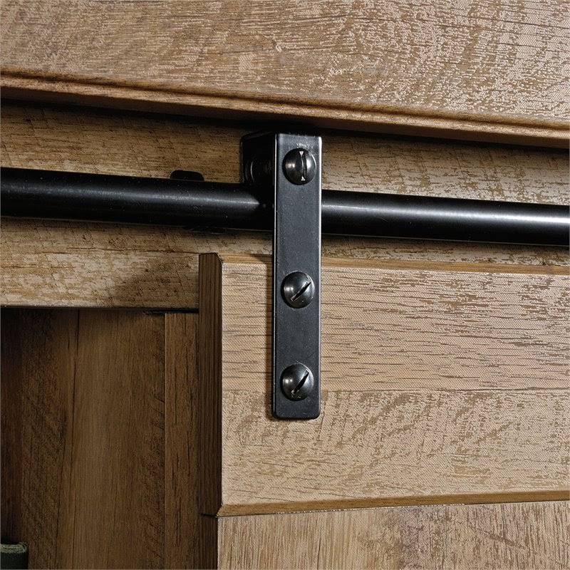 Pemberly Row 6 Shelf Storage Cabinet in Craftsman Oak