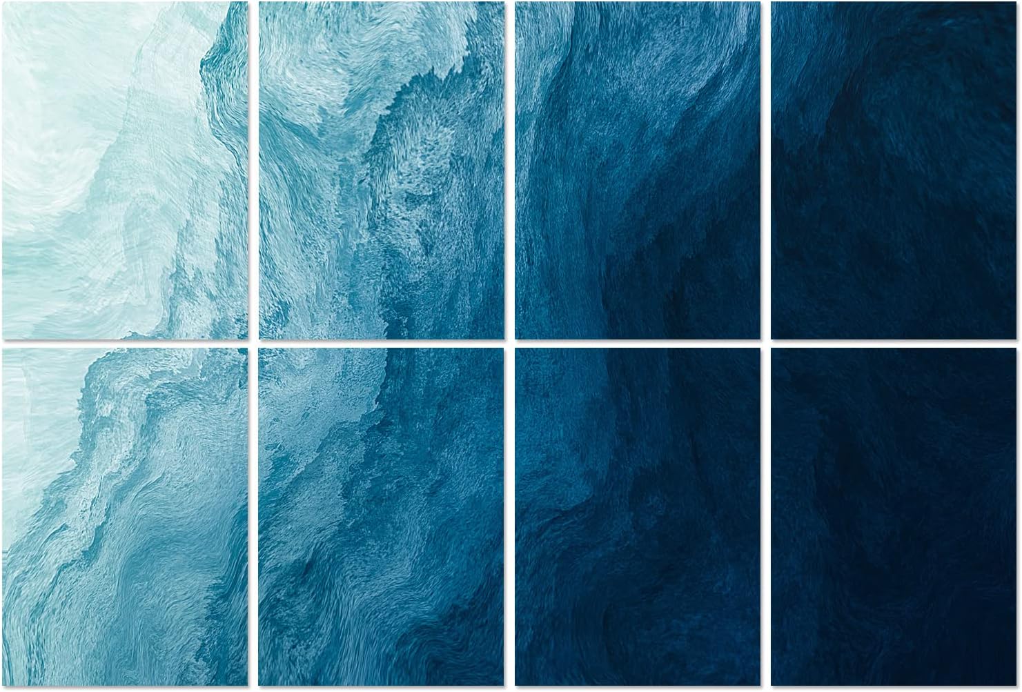 AcouXtro Art Acoustic Panels 8Pcs Set, Seaside Acoustical Wall Panel 47x31x0.4inch, Decorative Sound Absorbing Panel for Walls, Sound Deadening Acoustic Treatment for Room Decorations Peel and Stick