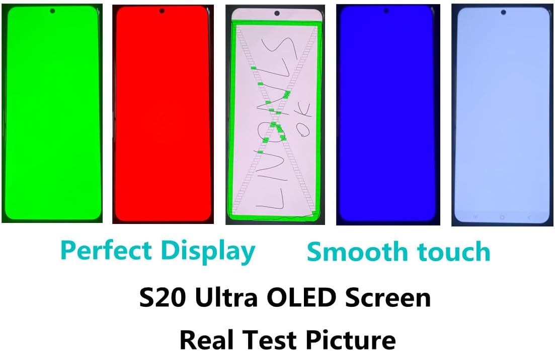 OLED for Samsung Galaxy S20 Ultra 5G LCD Screen Replacement for Samsung S20 Ultra Touch Digitizer Screen Display Assembly with Frame Repair Toolkits G988U SG988A G988B Black