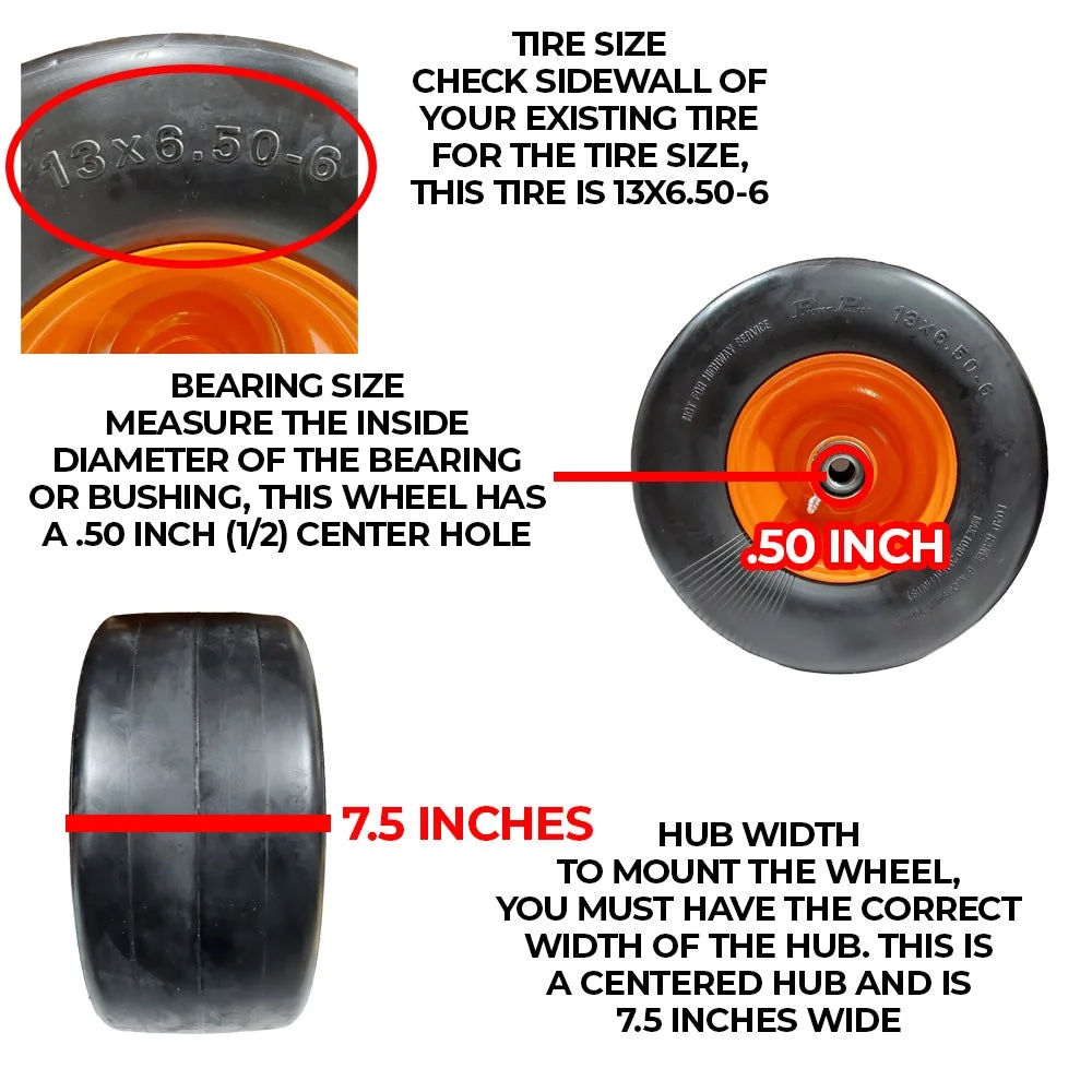 Proven Part 2- New Flat Free Wheels For Scag 483050 482504 9278 13 X 6.50-6 13X6.50X6