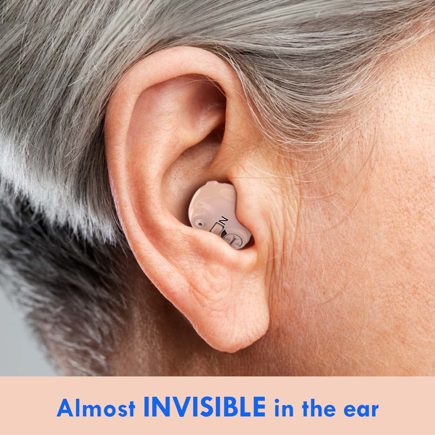 Nano Hearing Aids for Seniors Rechargeable, BOLSUN Invisible Hearing Amplifier for Adults, Completely-in-Canal Portable Hearing Devices for Elderly,Noise Cancelling and Comfortable to Wear