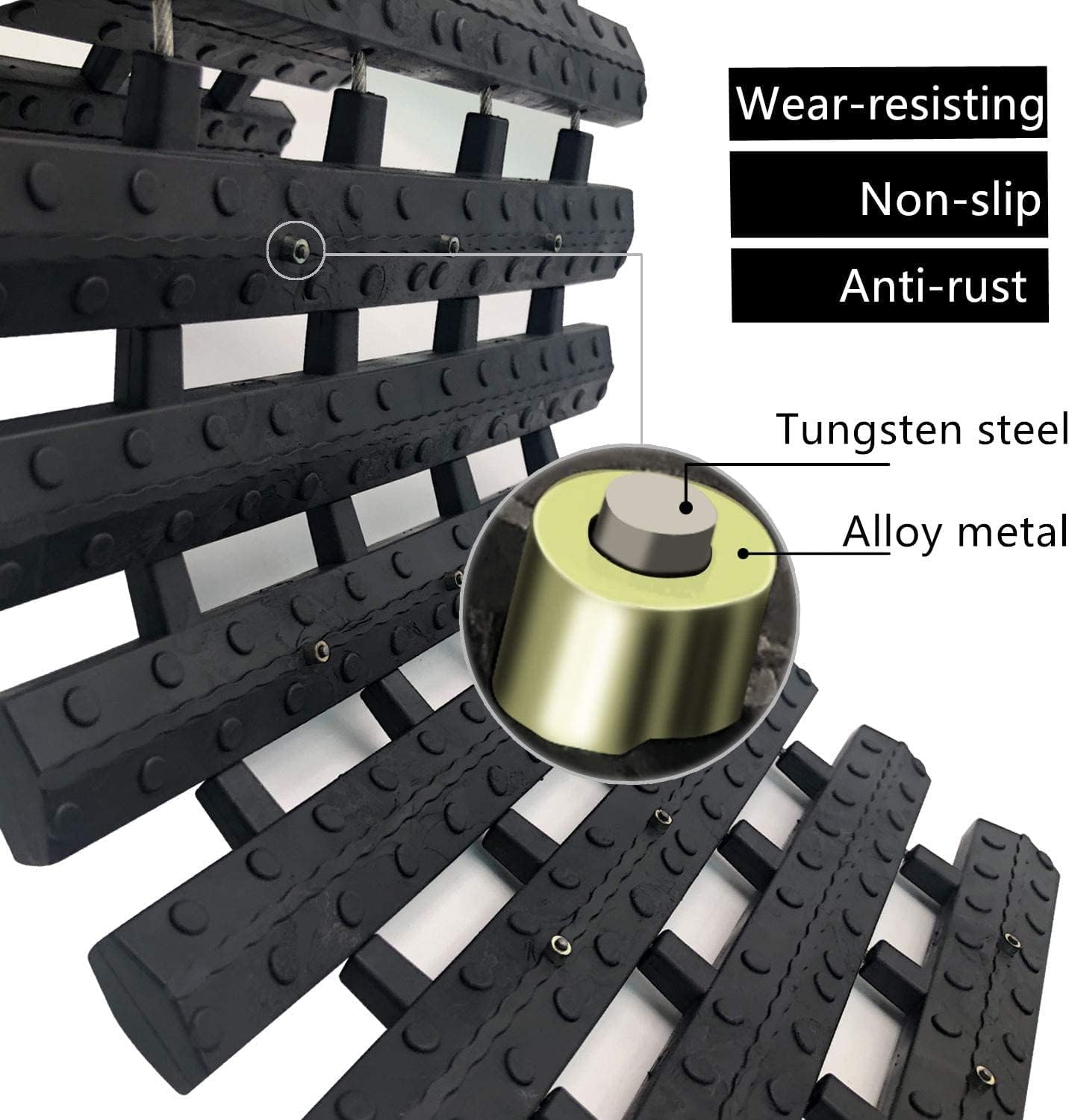 Tire Traction Mat, Portable Emergency Devices for Snow, Ice, Mud, and Sand Used to Car, Truck, Van or Fleet Vehicle (2pcs*27.6in)