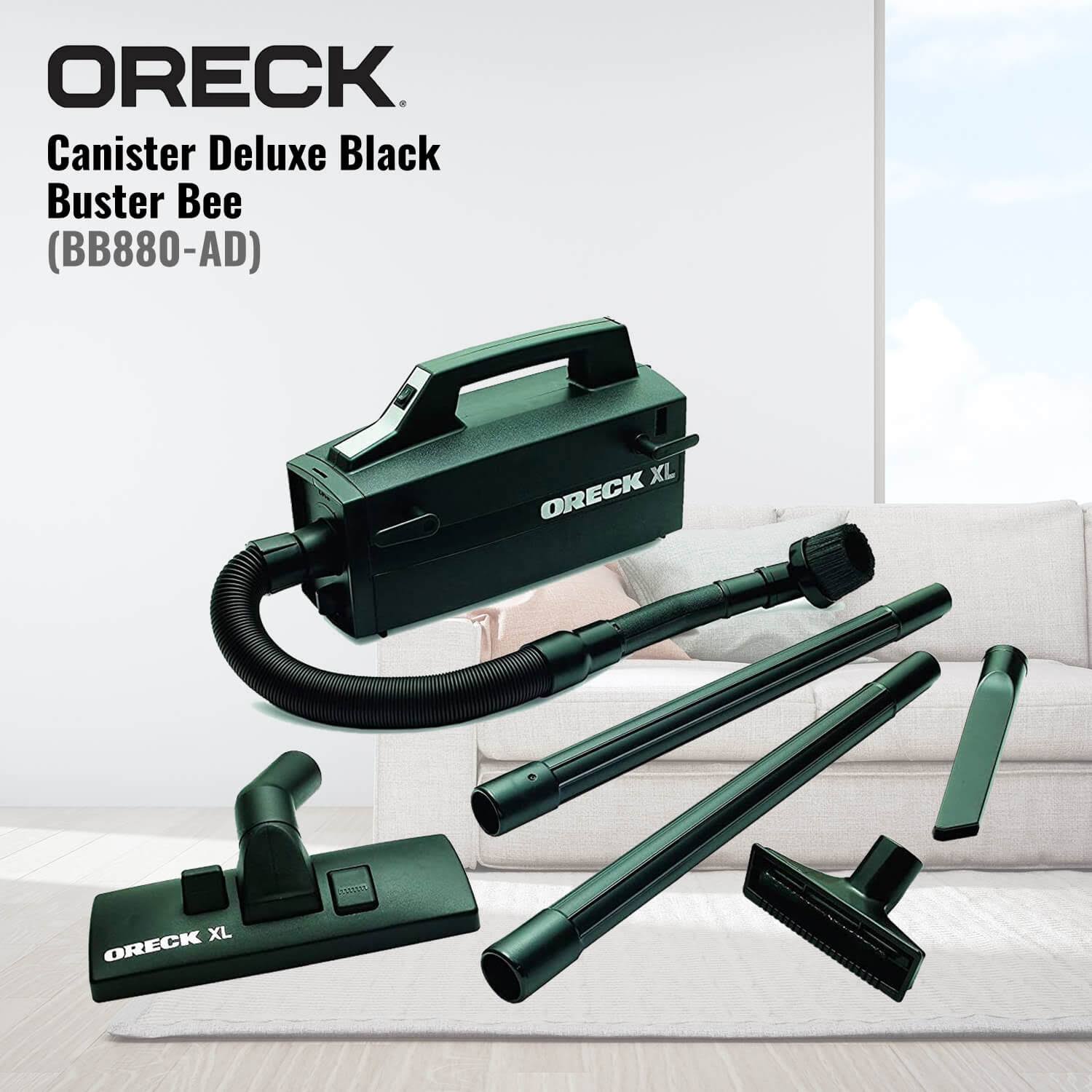 Oreck Bb880 Super-Deluxe Compact Canister Vacuum Cleaner - Black