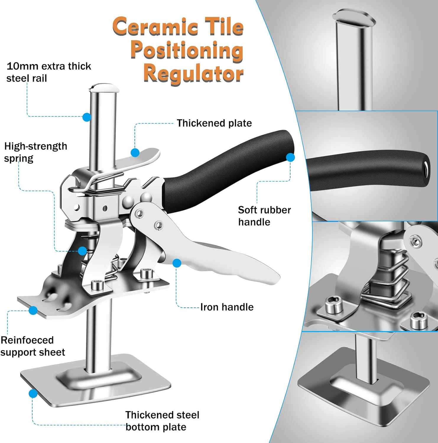 Hand Lifting Tool Jack Set, Labor-Saving Arm Jack Solid Metal Handheld Door Cabinet Drywall Lifter Jack, Wall Tile Height Adjuster Tool for Installation of Doors,Windows, Cabinets,Tiles and Etc, 2 Pcs