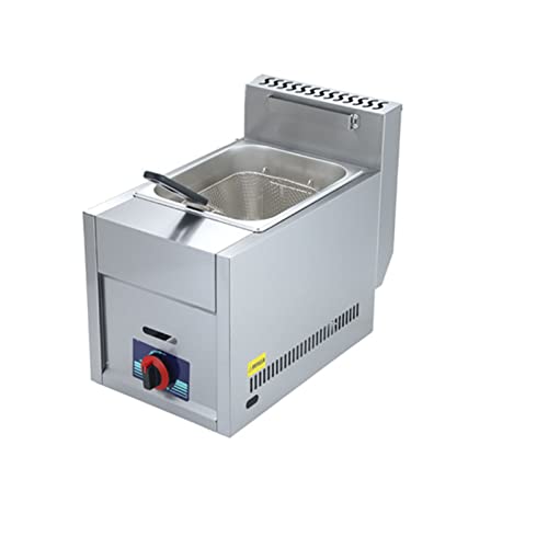 Commercial Gas Deep Fryer, LPG Propane Outdoor Cooker with Basket & Lid Adjustable Firepower,Countertop Fryer For Frying French Fries, Onion Rings, Chicken