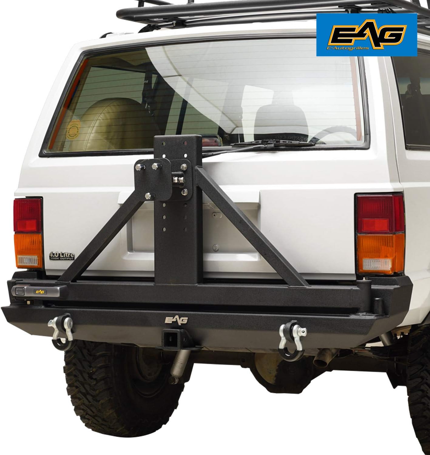 EAG Steel Rear Bumper with Tire Carrier Fit for 1984-2001 Cherokee XJ
