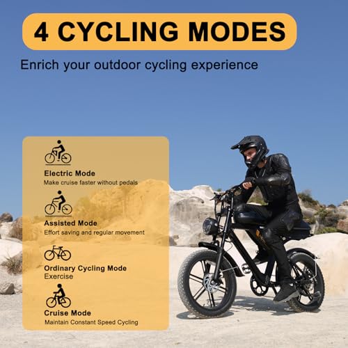 MOVCAN V30 Series Electric Bike for Adults 3000W/1500W/1000W Motor 20" Fat Tire Ebike,37.5MPH/32MPH/28MPH 120/70 Miles,48V 20Ah/31.2/15.6 AH Battery Hydraulic Disc Brake Electric Motorcycle Bike