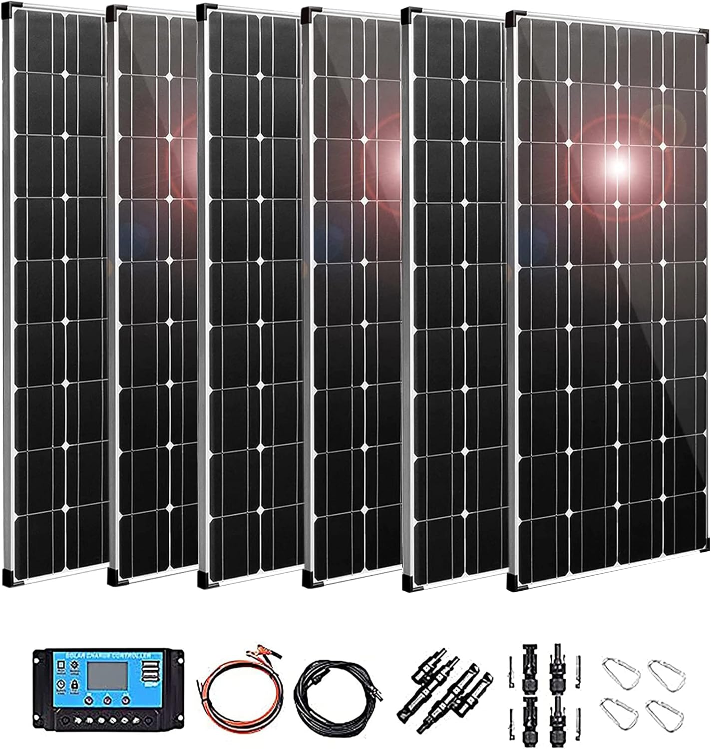 Solar Panel 400W 2X 200W ETFE Flexible Solar Panel Portable Mono Solar Battery Charger with Controller for Car Yacht Battery Boat,with 40A Controller …